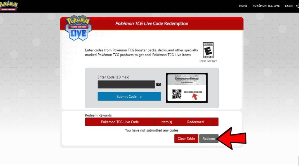 Redeeming Code Cards In Pokemon Tcg Live