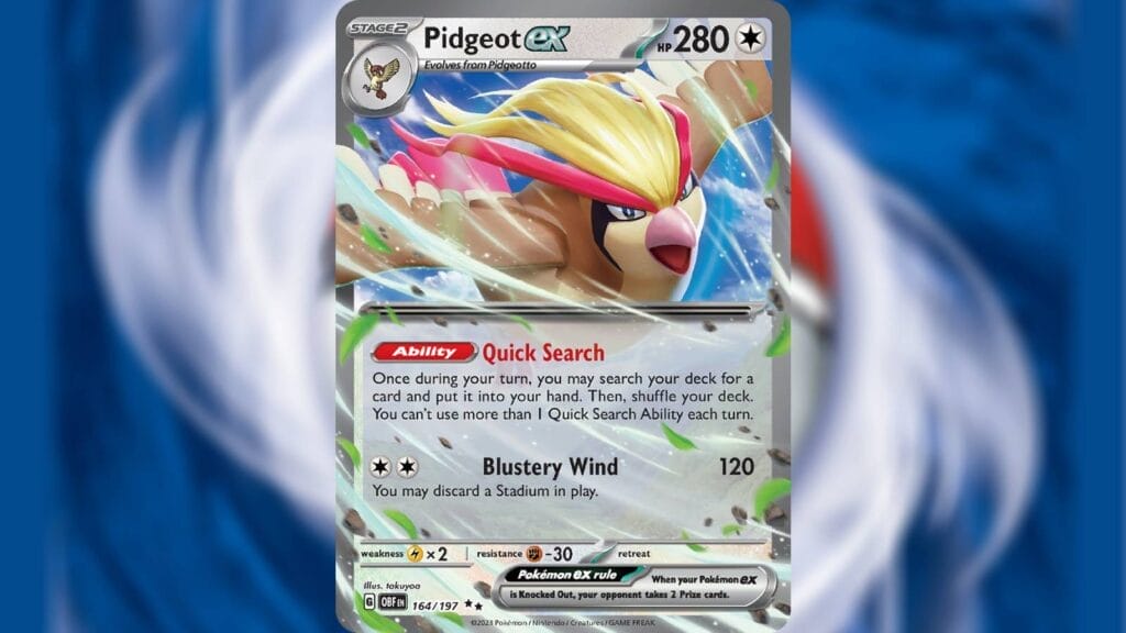 Most Valuable Cards In Obsidian Flames - Pidgeot Ex (Double Rare)