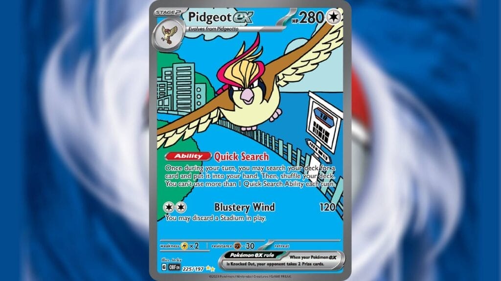 Most Valuable Cards In Obsidian Flames - Pidgeot Ex (Special Illustration Rare)