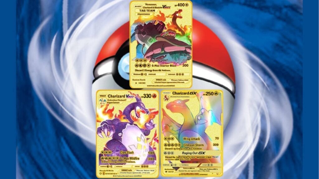 Metal And Gold Pokemon Cards