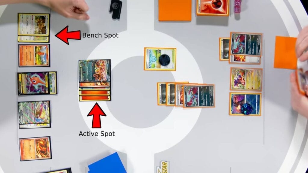 Active And Bench Spots In A Pokemon Tcg Game