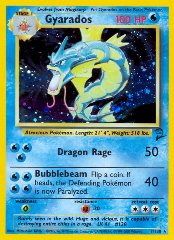 Gyarados Card - Unlimited Base Set 2 Edition