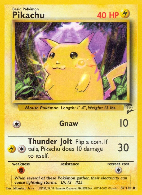 Pikachu Card - Unlimited Base Set 2 Edition