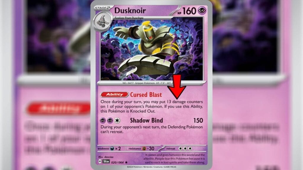 Dusknoir Card From The Shrouded Fable Set