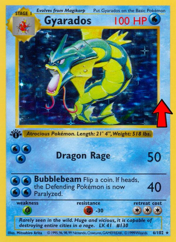 Shadowless Gyarados From Base Set 1 Limited Edition