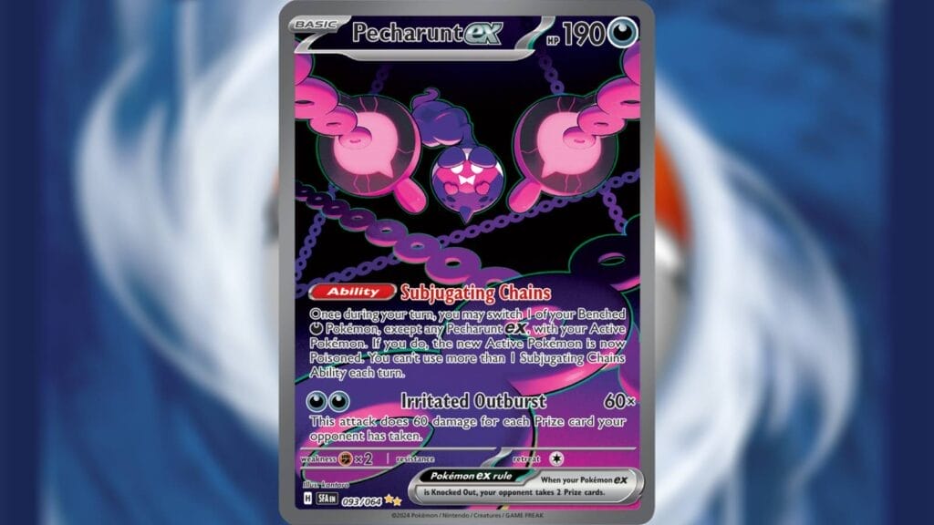 Pecharunt Ex Card From Pokemon Tcg Shrouded Fable