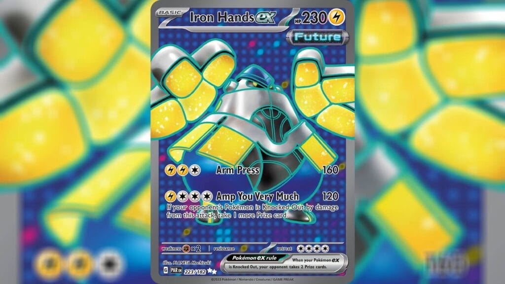 Iron Hands Ex Illustration Rare Card - Pokemon Tcg Paradox Rift