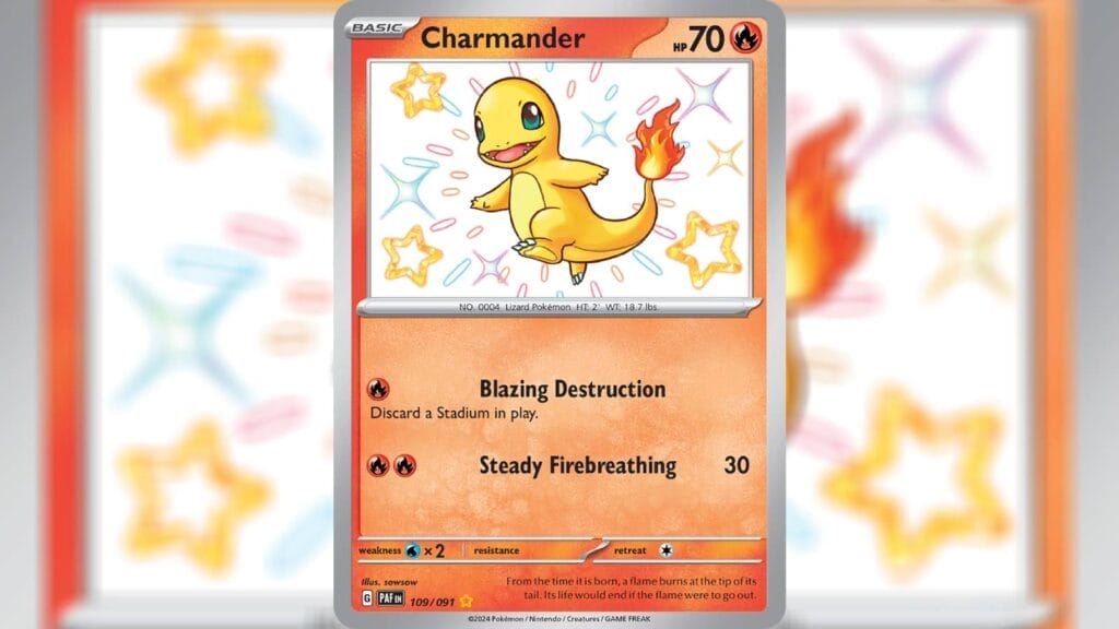 Charmander (Shiny Rare) Card From Paldean Fates
