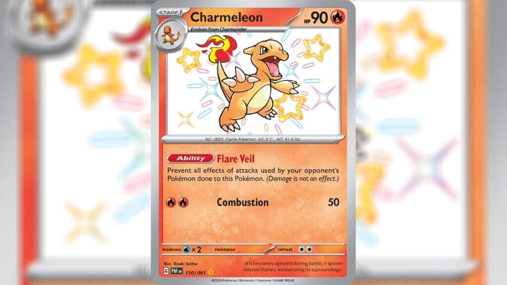 Charmeleon (Shiny Rare) Card From Paldean Fates