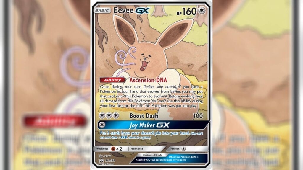 Eevee-Gx Card From Sun &Amp; Moon Promos - One Of The Funniest Pokemon Cards