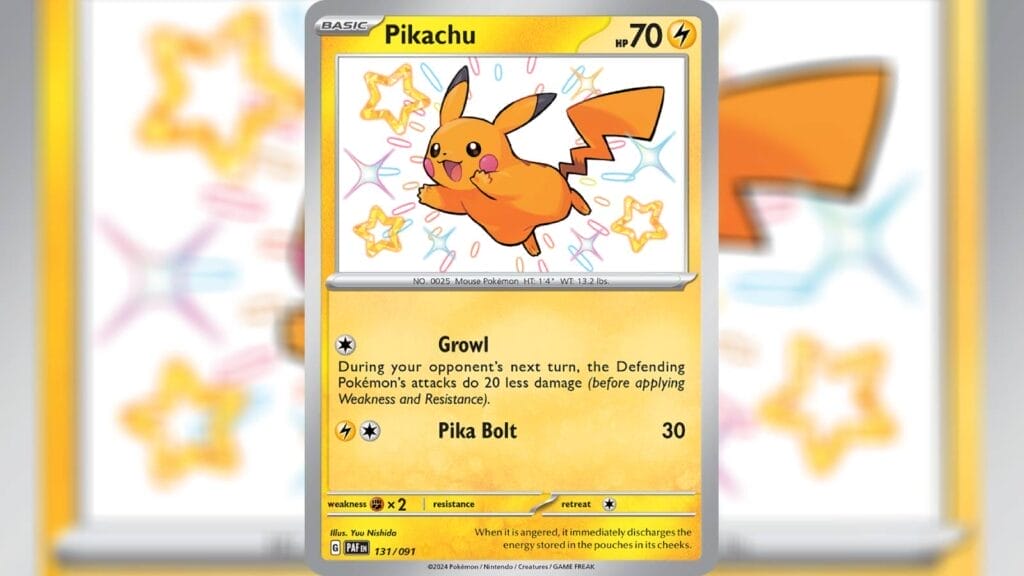 Pikachu (Shiny Rare) Card From Paldean Fates