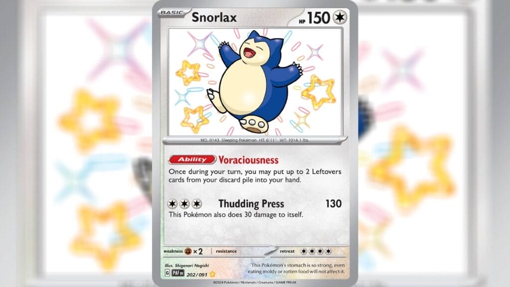 Snorlax (Shiny Rare) Card From Paldean Fates