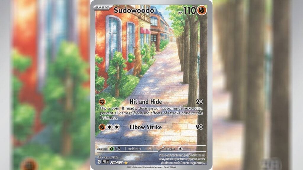 Sudowoodo Illustration Rare Card From Paldea Evolved