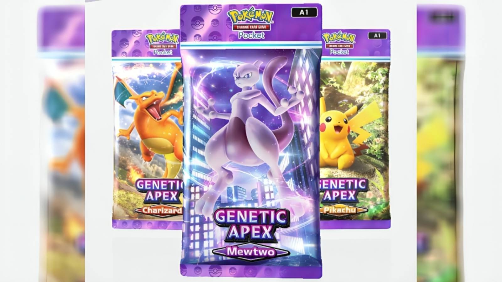 Charizard, Mewtwo, and Picachu packs in Pokemon TCG Pocket Genetic Apex