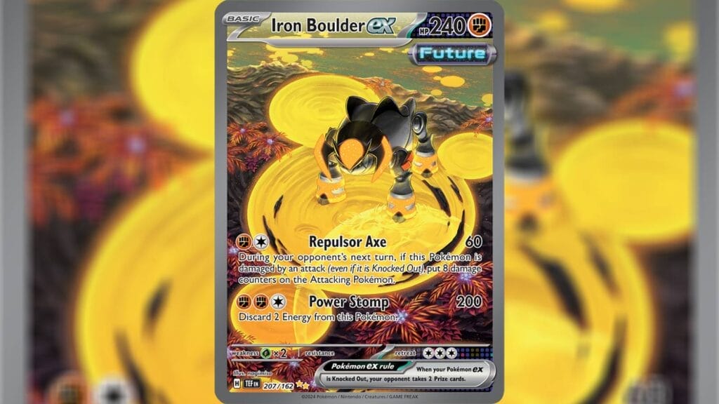 Special Illustration Rare Iron Boulder Ex Card From Temporal Forces