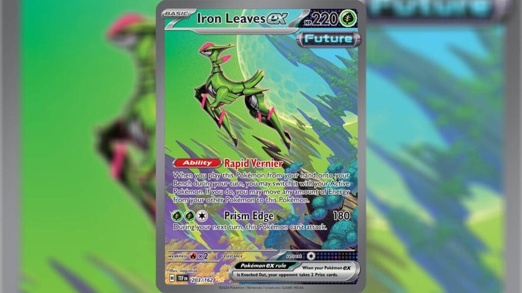 Special Illustration Rare Iron Leaves Ex Card From Temporal Forces