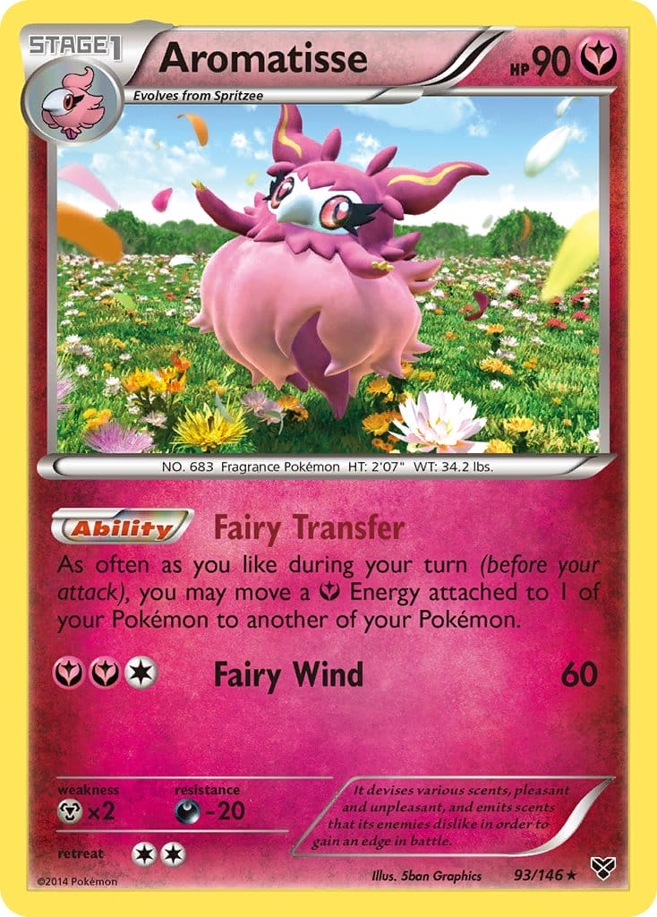 Aromatisse Fairy-Type Pokemon Card From Xy Base Set
