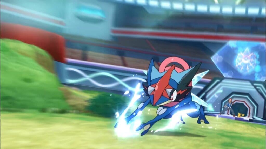Ash's Greninja About To Charge Alain's Charizard X