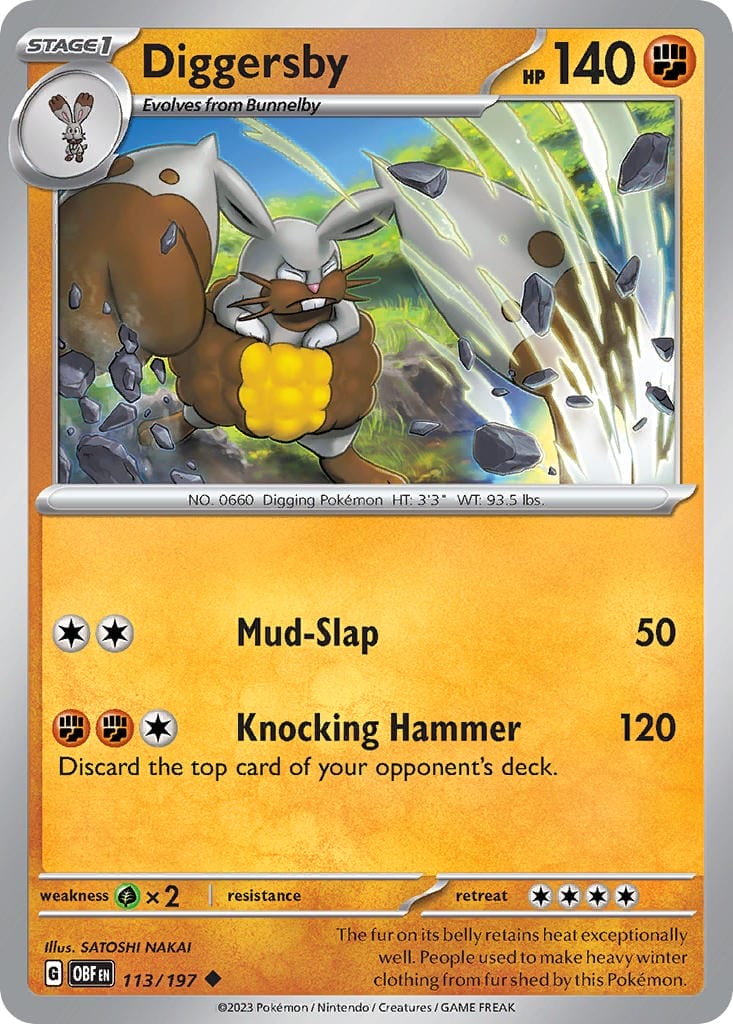 Diggersby Card From Pokemon Tcg Obsidian Flames