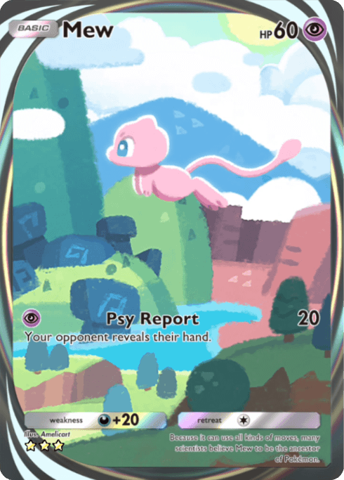 Immersive Rare Mew In Pokemon Tcg Pocket