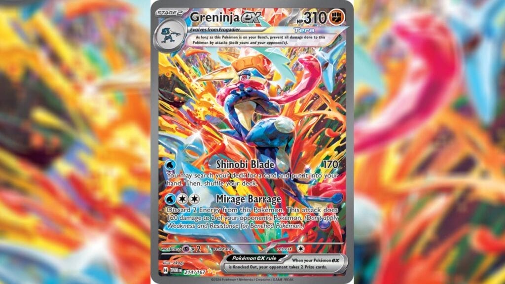Artwork Of The Greninja Ex Special Illustration Rare Card From Pokemon Tcg Twilight Masquerade 