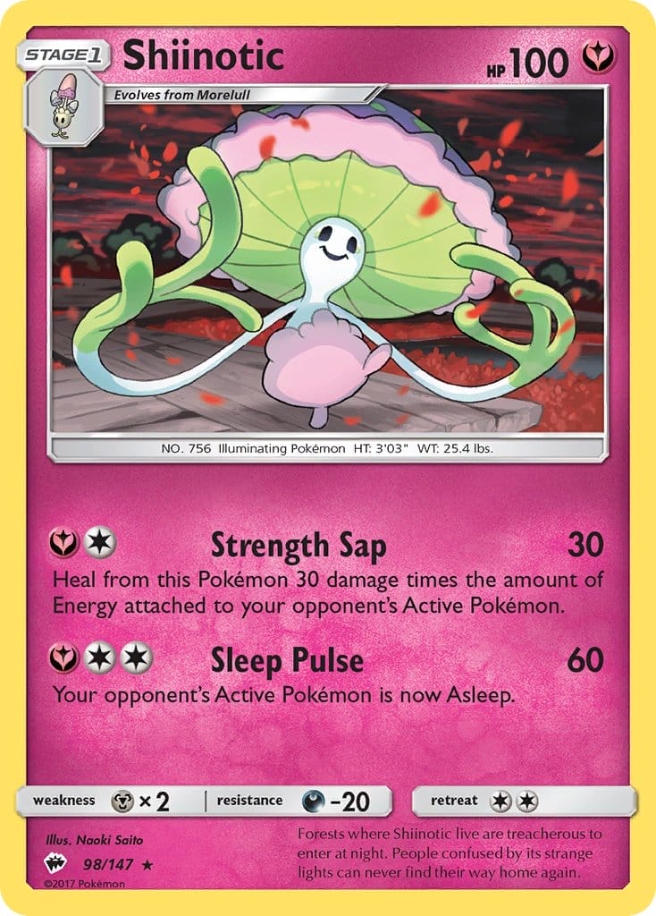 Shiinotic Card From Pokemon Tcg Burning Shadows