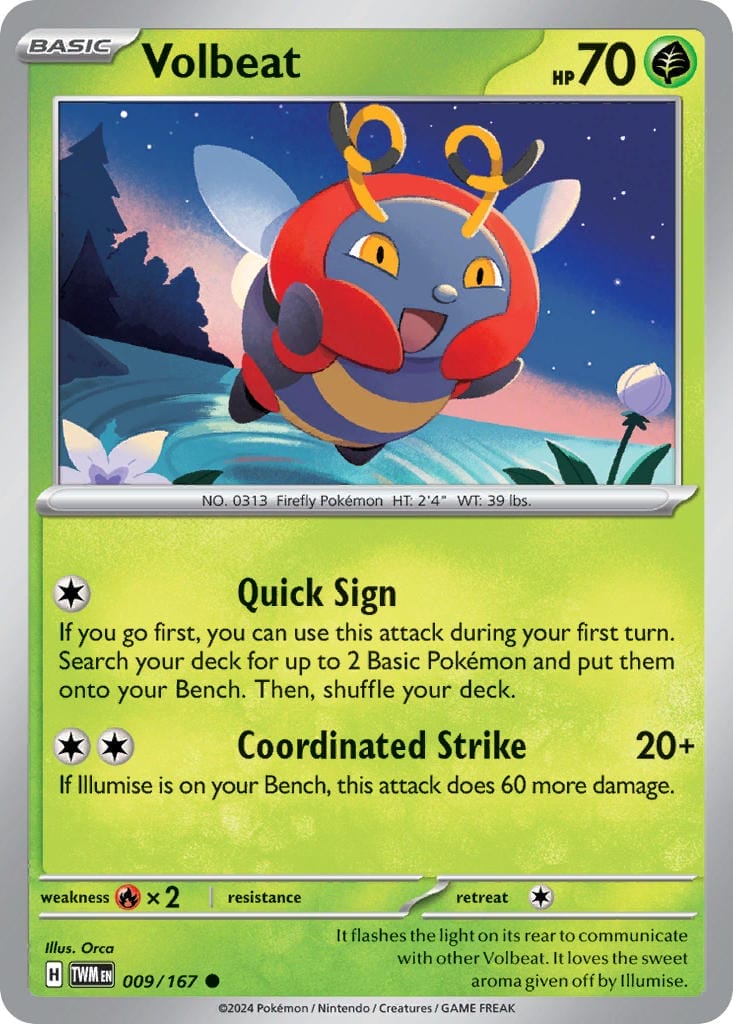 Volbeat Card From Pokemon Tcg Twilight Masquerade