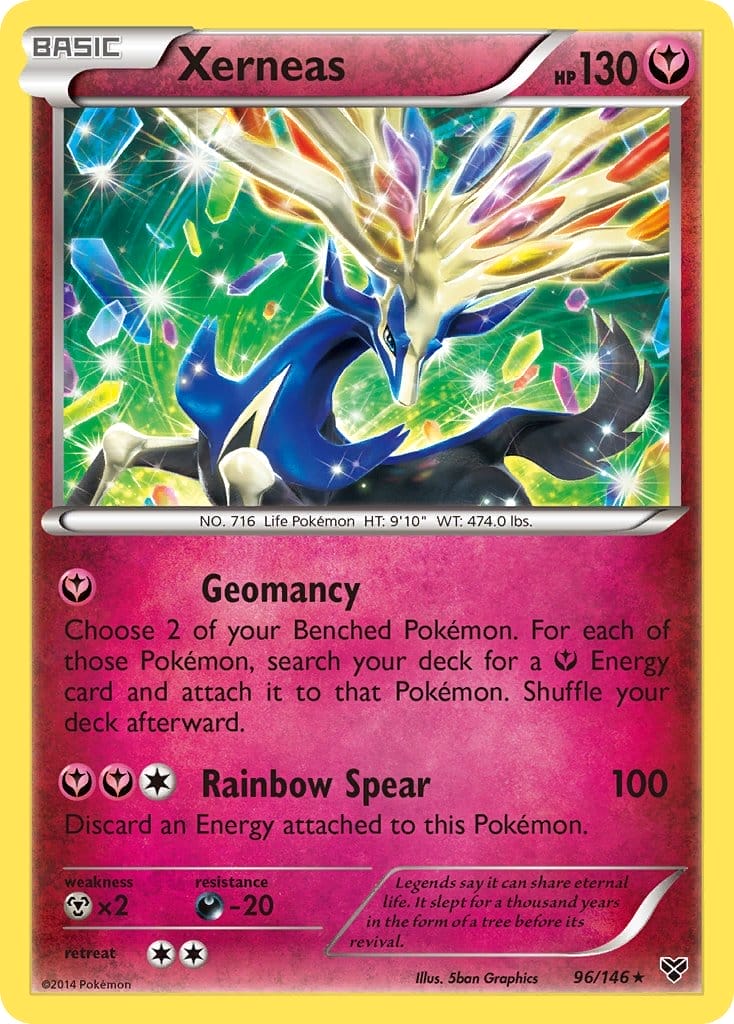 Fairy-Type Pokemon Cards Discontinued - Xerneas Card From Xy Base Set