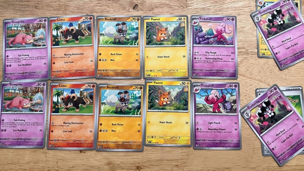 A Collection Of Common Cards From A Pokemon Tcg Standard Set
