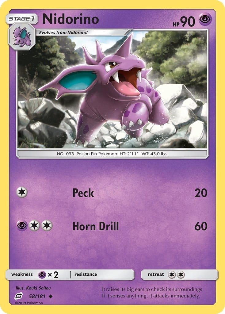 Nidorino From Pokemon Tcg Team Up Set