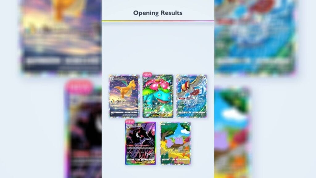 Opening Results Revealing A Cards Of A God Pack.