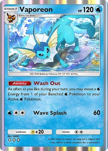 Vaporeon Card From Mythical Island