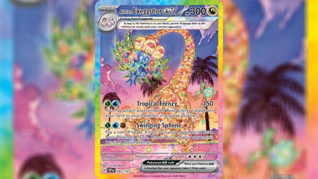 Special Illustration Rare Alolan Exeggutor Ex Card From Surging Sparks