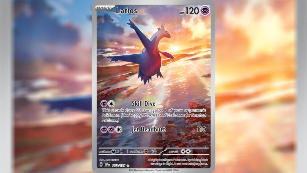 Illustration Rare Latios Card From Surging Sparks