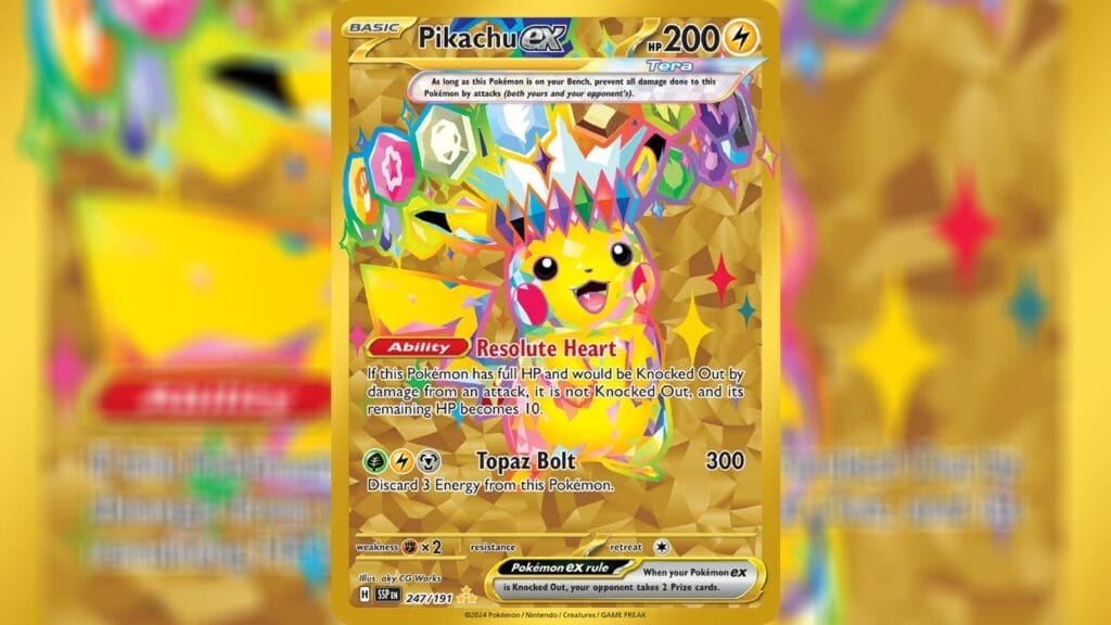 Hyper Rare Pikachu Ex Card From Surging Sparks