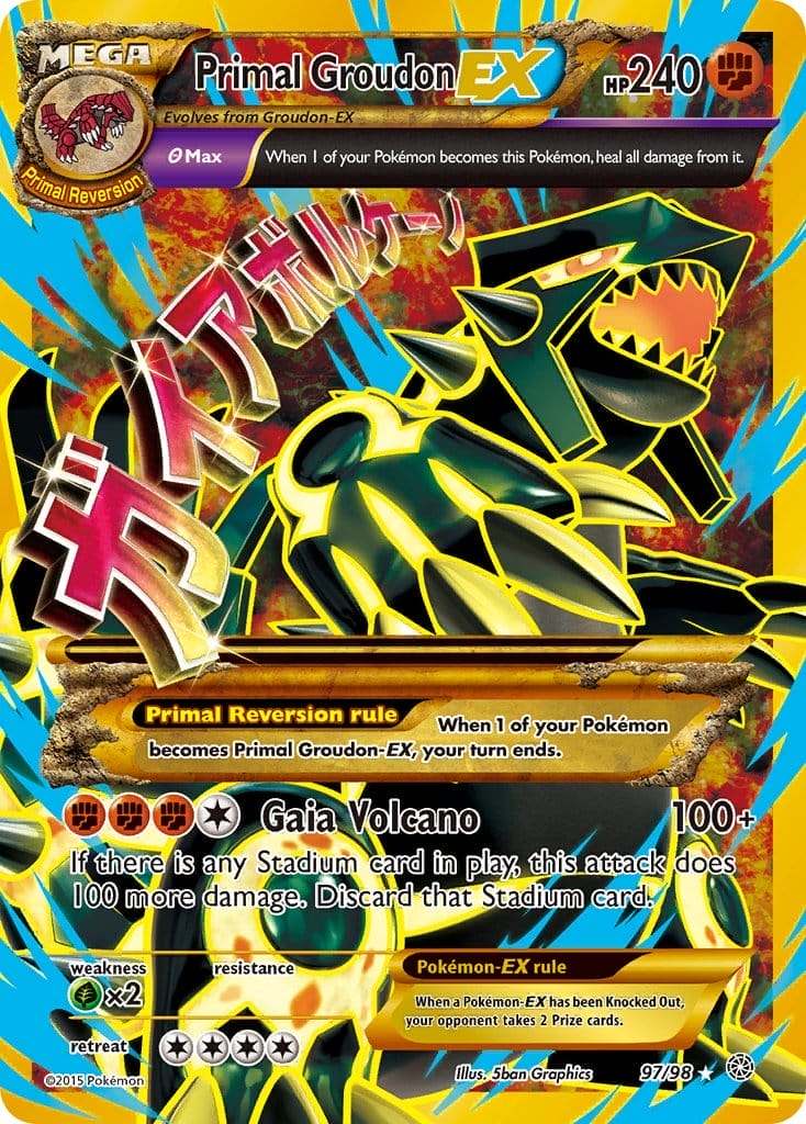 Primal Groudon Ex Card From Ancient Origins Set