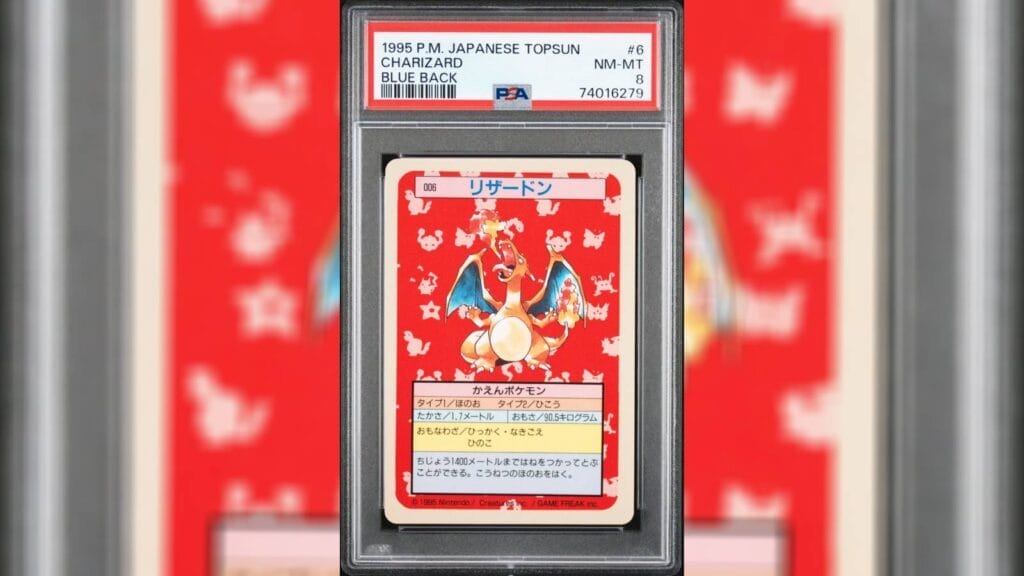 1995 Japanese Topsun Charizard Blue Back Card