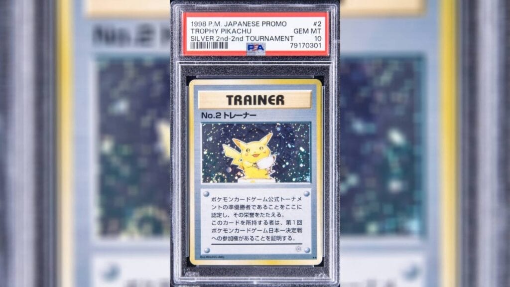 1998 Japanese Promo Trophy Pikachu Silver 2Nd Tournament Card