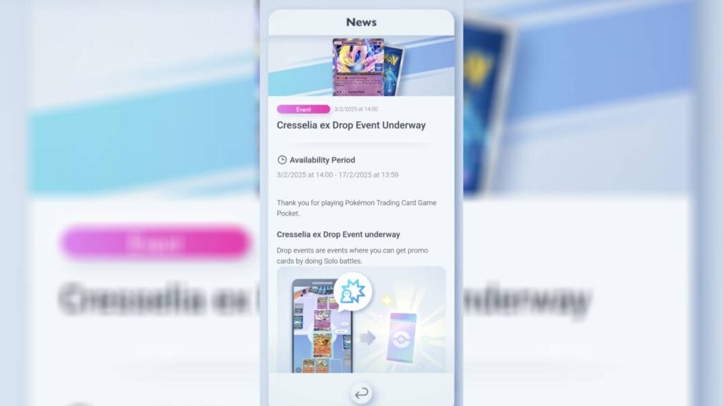 Cresselia Ex Drop Event In Pokemon Tcg Pocket