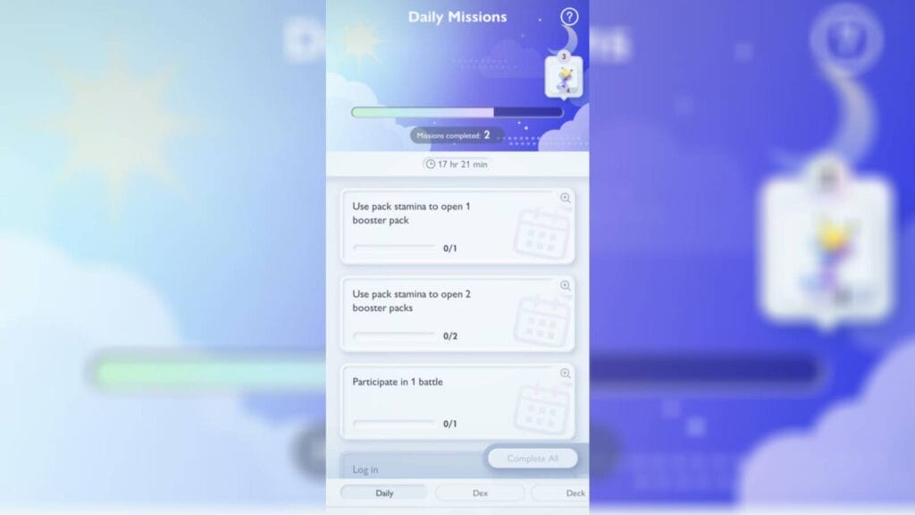 Daily Missions In Pokemon Tcg Pocket