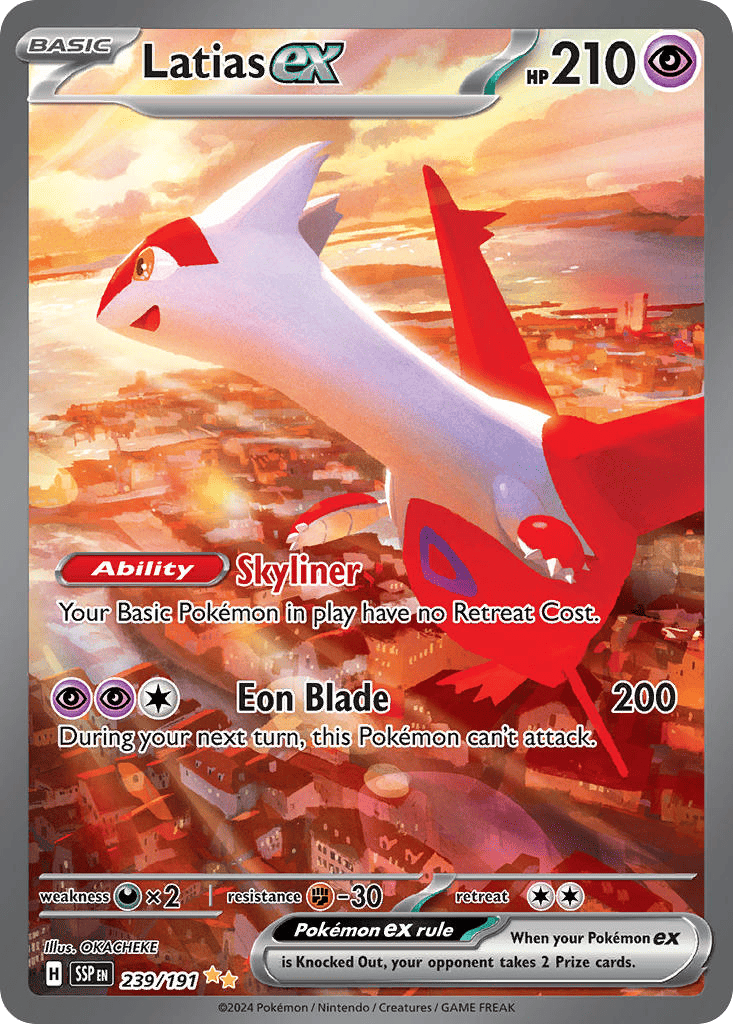 Special Illustration Latias Ex Card From Surging Sparks.