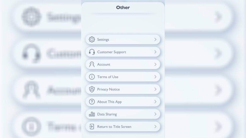 The Other Options Revealing A List Of Settings In Pokemon Tcg Pocket