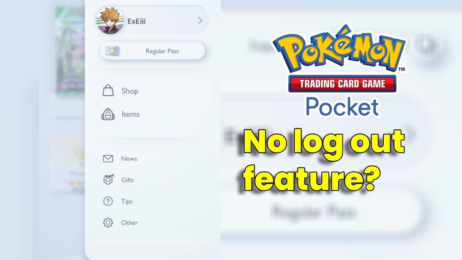 Pokemon TCG Pocket not having a log out feature