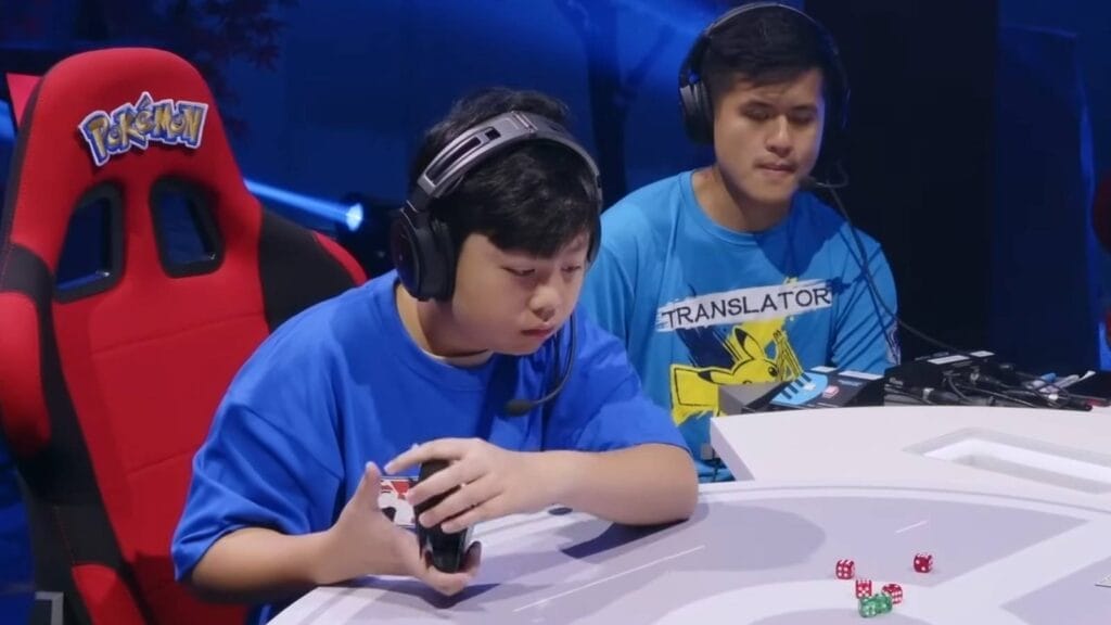 Shao Tong Yen Shuffling His Deck During The Pokemon Tcg World Championships Juniors Finals