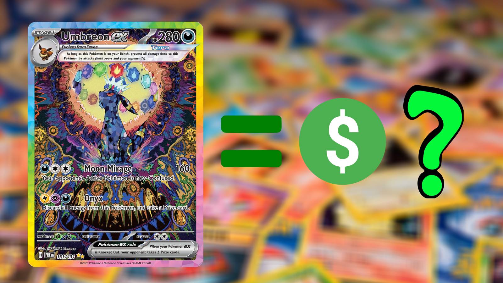 Umbreon ex card from Prismatic Evolutions