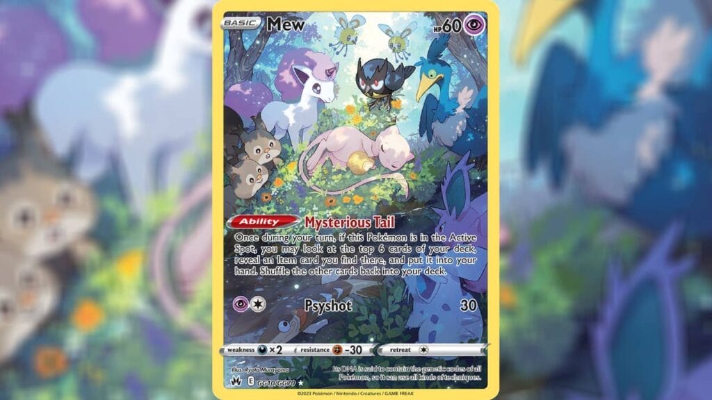 Trainer Gallery Holo Rare Mew Card (Crown Zenith)