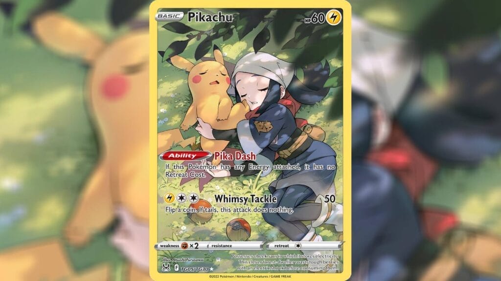 Trainer Gallery Holo Rare Pikachu Card (Lost Origin)