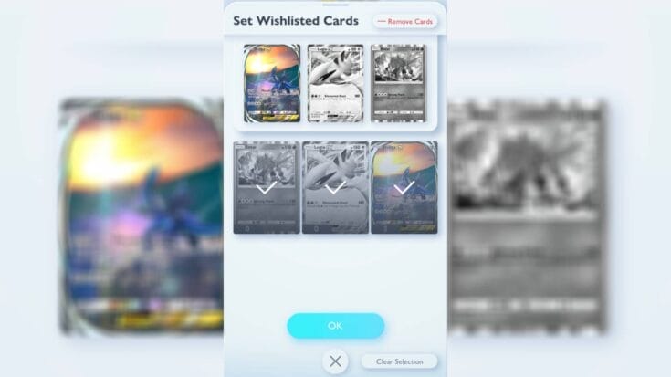 Setting Wishlisted Cards In Pokemon Tcg Pocket