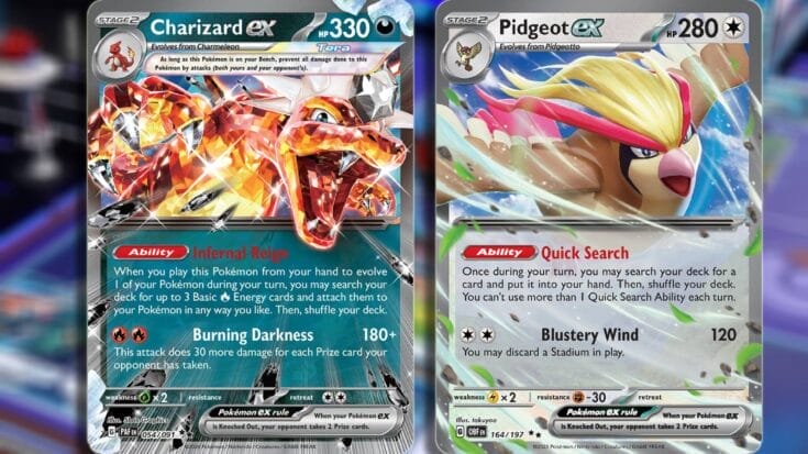 Charizard Ex And Pidgeot Ex Cards In Pokemon Tcg