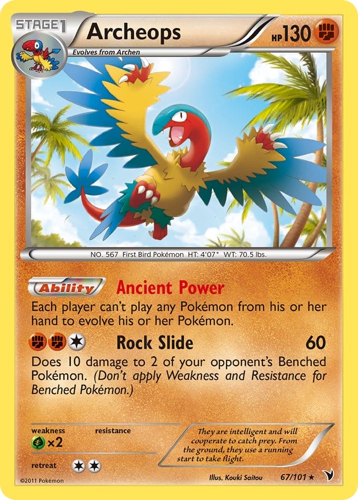 Archeops Card From Noble Victories Set